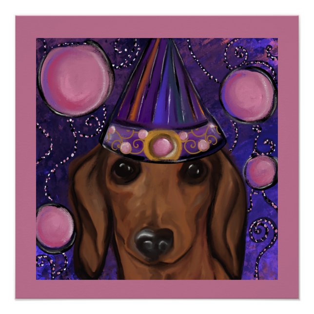 Póster Dachshund Rojo         (Anverso)