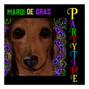 Póster Dachshund Rojo      