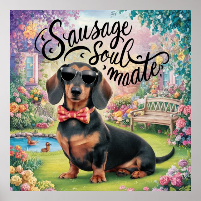 Póster Dachshund Sausage Soulmate (Frente)