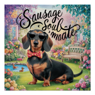 Póster Dachshund Sausage Soulmate