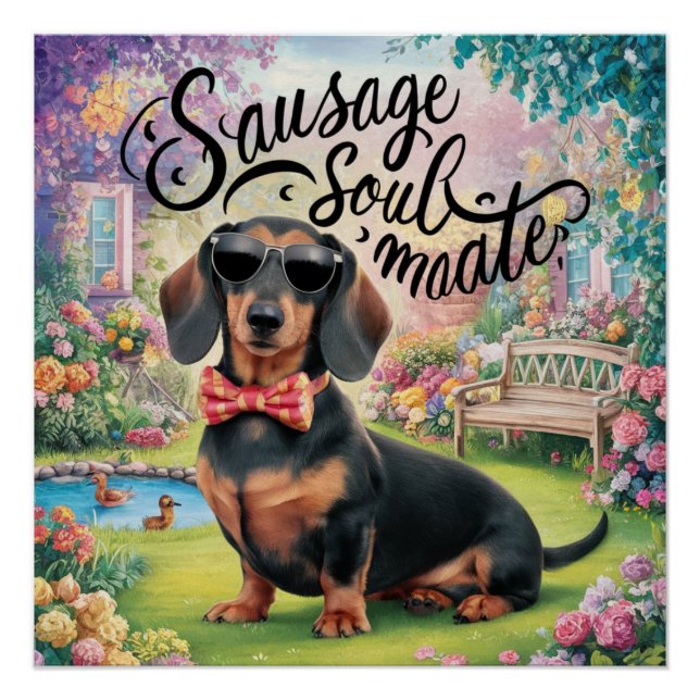 Póster Dachshund Sausage Soulmate (Anverso)