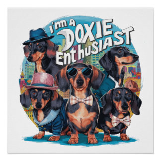 Póster Dachshund, soy un entusiasta de Doxie