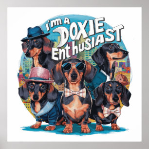 Póster Dachshund, soy un entusiasta de Doxie