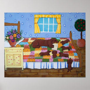 Póster Dachshund Story Time Art Print