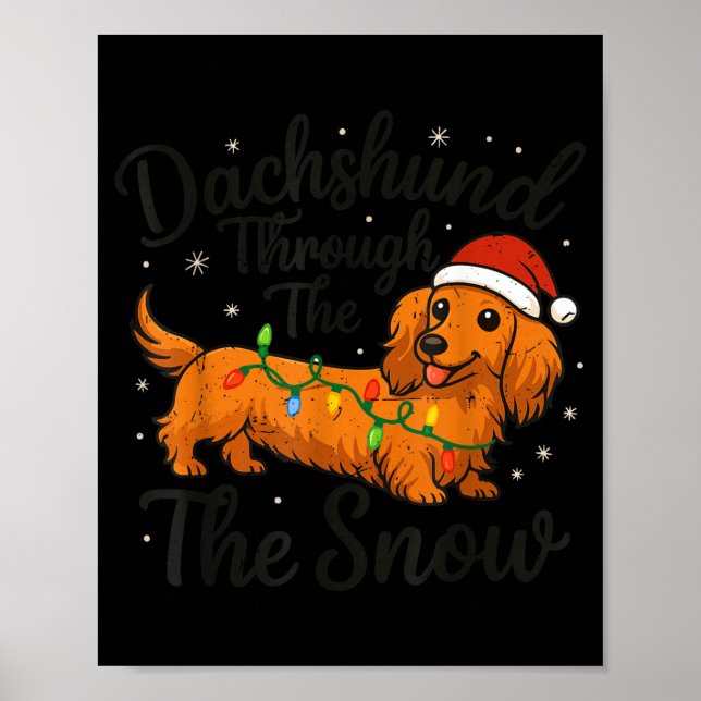 Póster Dachshund Through The Snow Christmas Pajama Toddle (Frente)