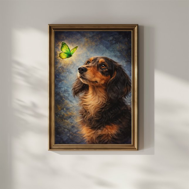 Póster Dachshund y Mariposa (Subido por el creador)