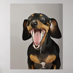 Póster Dachshund Yawning Dachshund Birthday