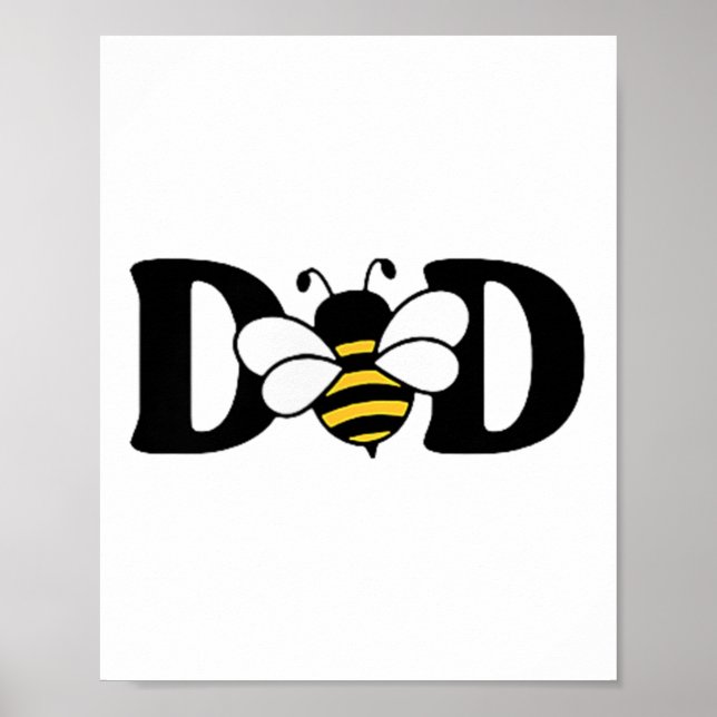 Póster Dad Bee Cute Beeaving 1er cumpleaños Fami (Frente)