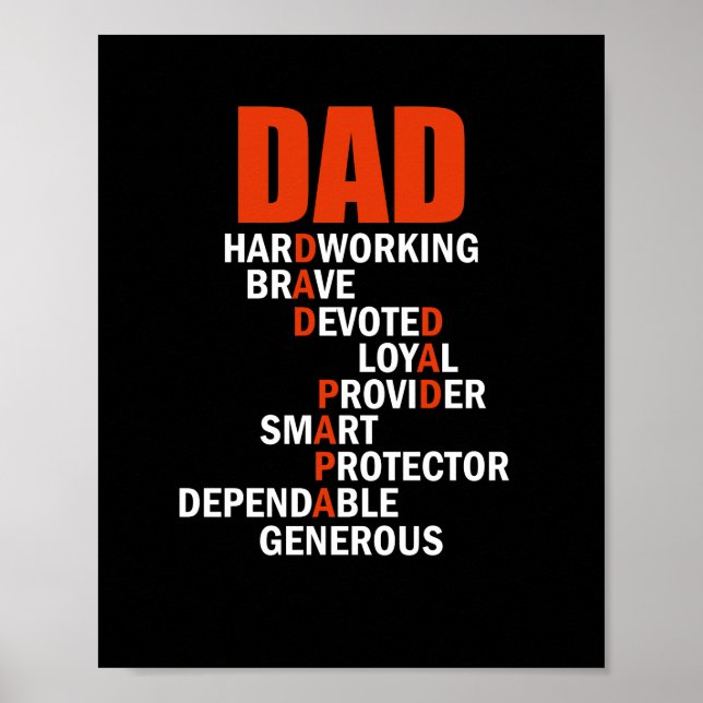 Póster Dad Crossword Puzzle Father's Day Love Word (Frente)