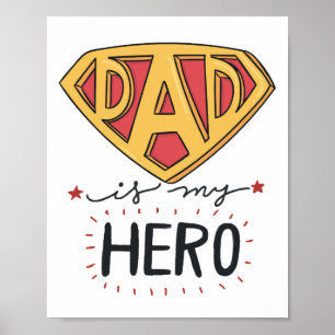 Póster DAD es mi héroe   Día del padre