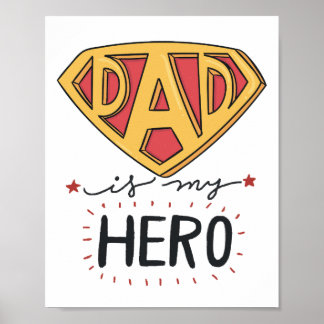 Póster DAD es mi héroe | Día del padre