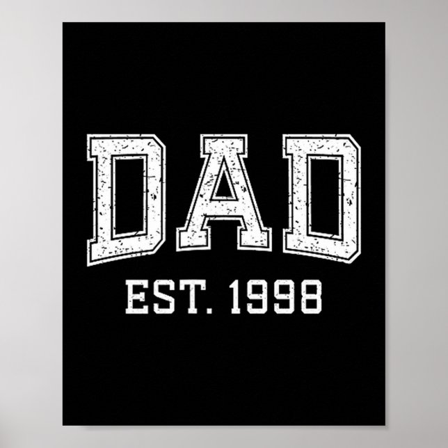 Póster Dad Est 1998 Dad D Fathers Day Ized  (Frente)