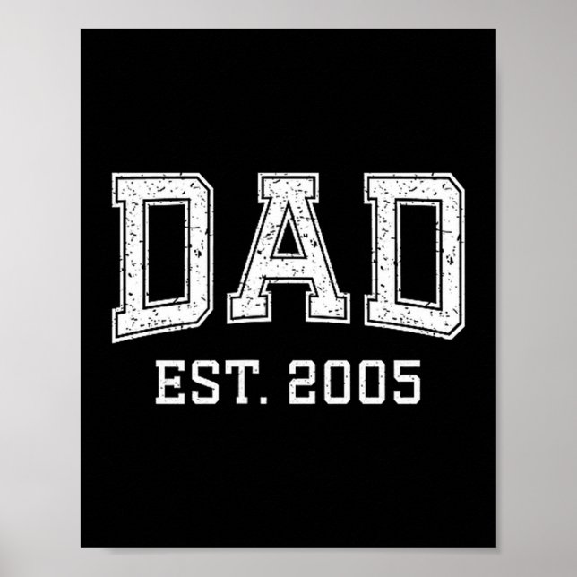 Póster Dad Est 2005 Dad D Fathers Day Ized  (Frente)