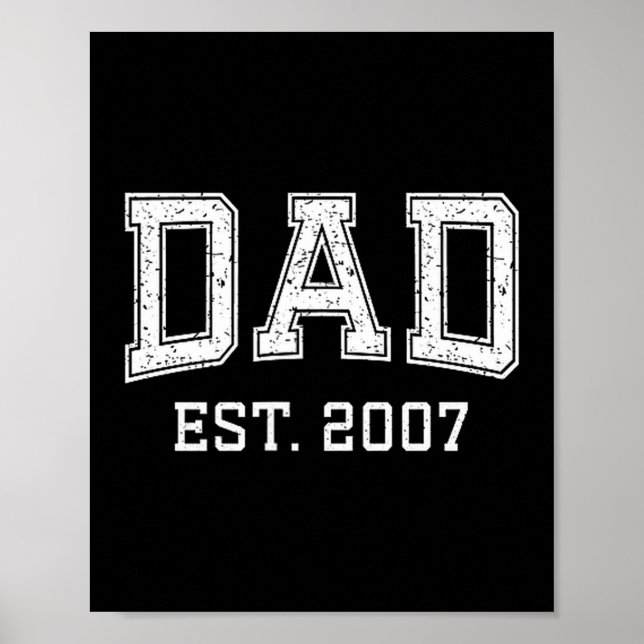 Póster Dad Est 2007 Dad D Fathers Day Ized  (Frente)