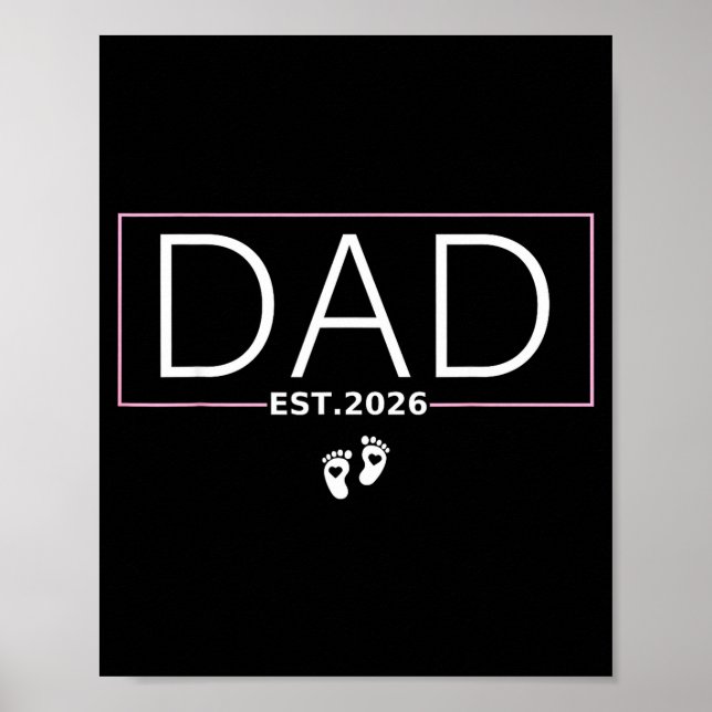 Póster Dad Est. 2026 Expect Baby 2026 Father 2026 New Dad (Frente)