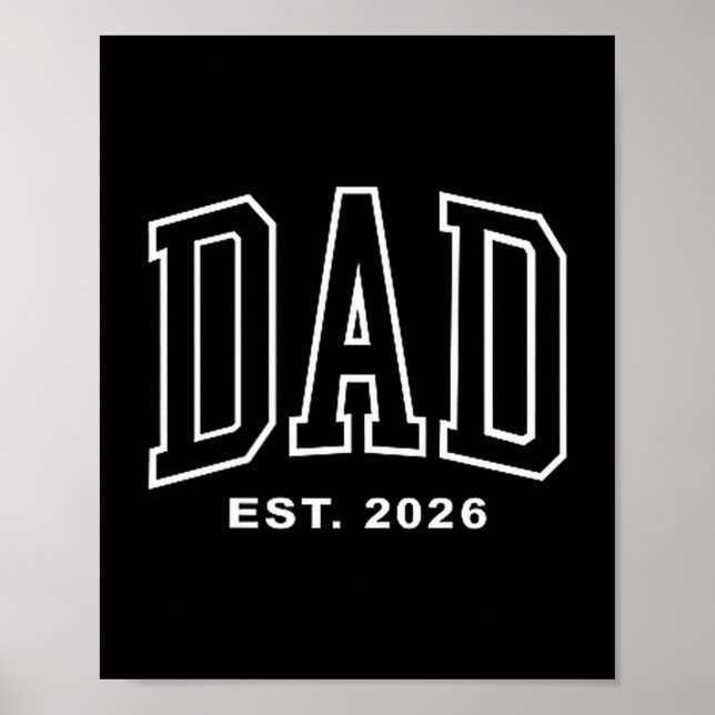 Póster Dad Est 2026 Pregnancy Announcement For Dad Men Fa (Frente)