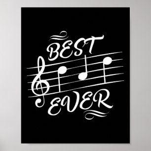 Póster Dad Ever Music Notes: Día de los Padres Musicales