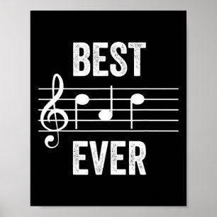 Póster Dad Ever Music Notes Funny Fathers Day Gift