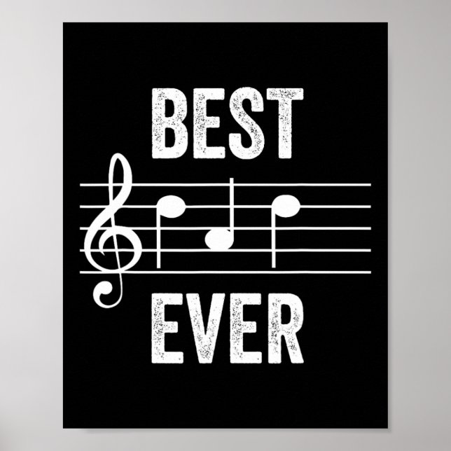 Póster Dad Ever Music Notes Funny Fathers Day Gift (Frente)