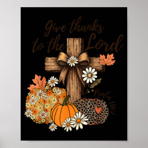 Póster Dad Gracias Al Señor Otoño Calabaza Día de Acción 