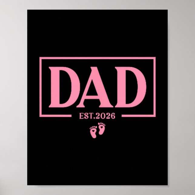 Póster Dad Of Girl Est. 2026 Dad Est. 2026 Expect Baby 20 (Frente)