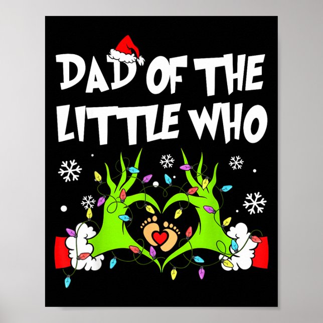 Póster Dad Of The Little Who Funny Christmas Pregnancy An (Frente)