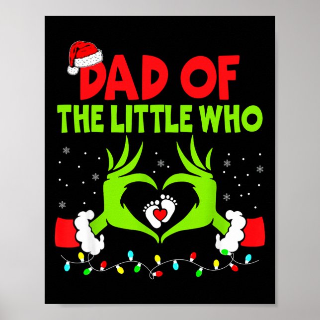 Póster Dad Of The Little Who Funny Christmas Pregnancy An (Frente)