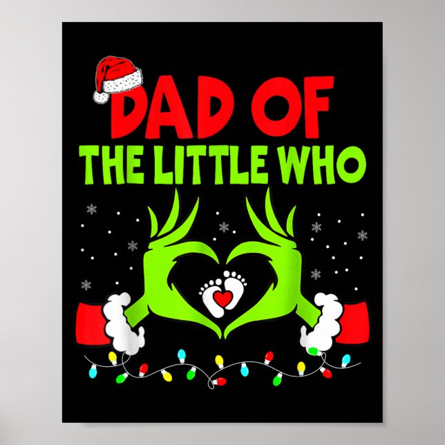 Póster Dad Of The Little Who Funny Christmas Pregnancy An (Frente)