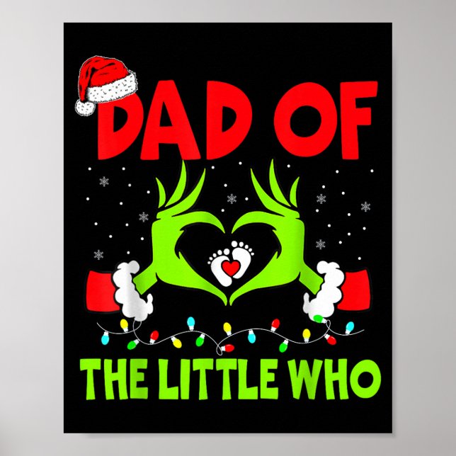 Póster Dad Of The Little Who Funny Christmas Pregnancy An (Frente)