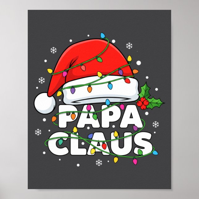 Póster Dad Papa Claus Christmas Lights Family Matching Lo (Frente)