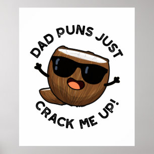 Póster Dad Punks Crack Me Up Funny Coconut Pun