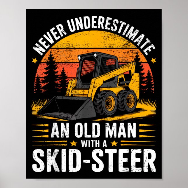 Póster Dad Skid Steer Operator Father Construction Heavy  (Frente)