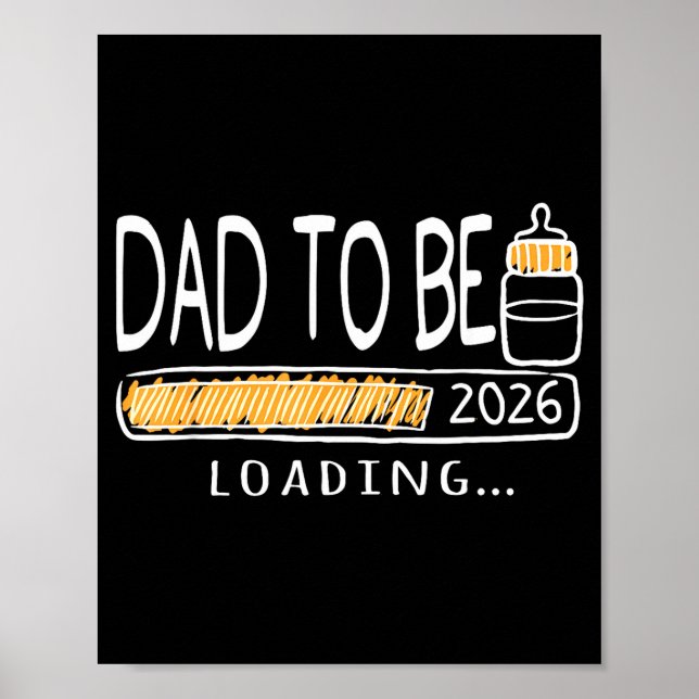 Póster Dad To Be 2026 Loading Pregnancy Announcement New  (Frente)