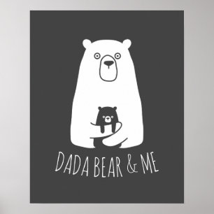 Póster DADA BEAR Y YO Papá Niños Hija Son Dada Bear