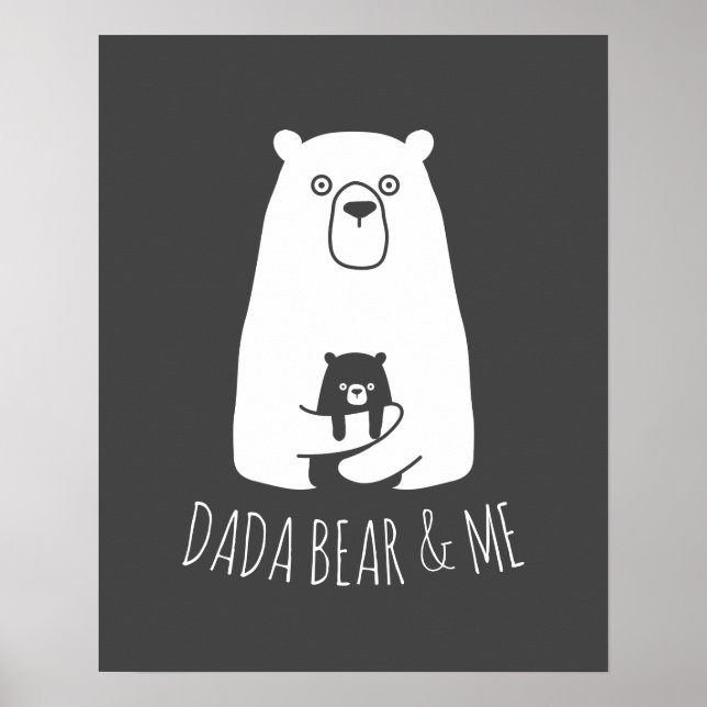 Póster DADA BEAR Y YO | Papá Niños Hija Son Dada Bear (Frente)