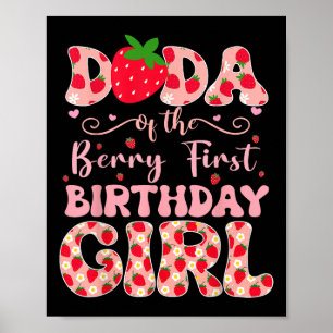 Póster Dada De La Berry Primer Cumpleaños Del Chica Straw
