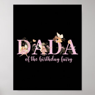 Póster Dada de la hada de cumpleaños niña mágica de cumpl
