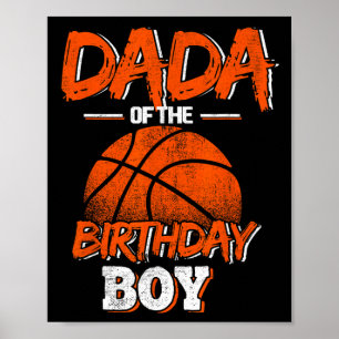 Póster Dadá del niño de cumpleaños, amante del básquetbol