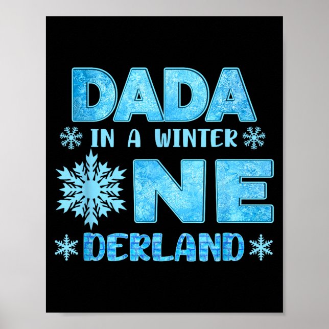 Póster Dada In A Winter Onederland Bday Girl Sweet Snowfl (Frente)