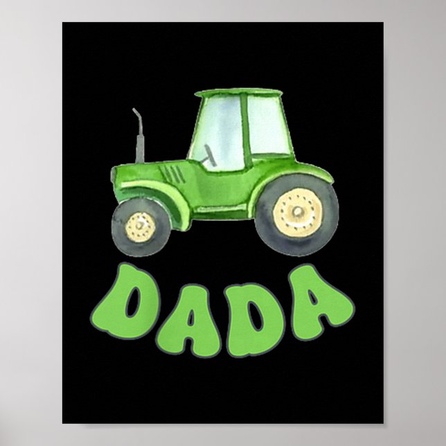 Póster Dada Of The Birthday Boy Tractor Farm Trucks Famil (Frente)