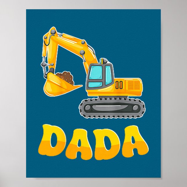 Póster Dada The Birthday Boy Excavator Construction Famil (Frente)