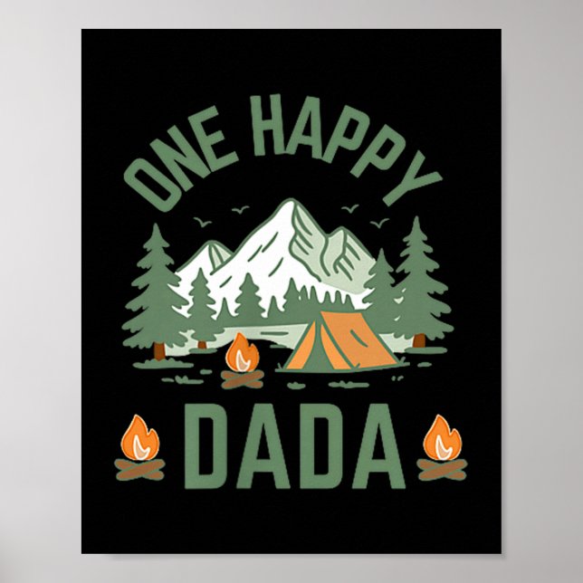 Póster Dada un feliz campista cumpleaños 1 camping (Frente)