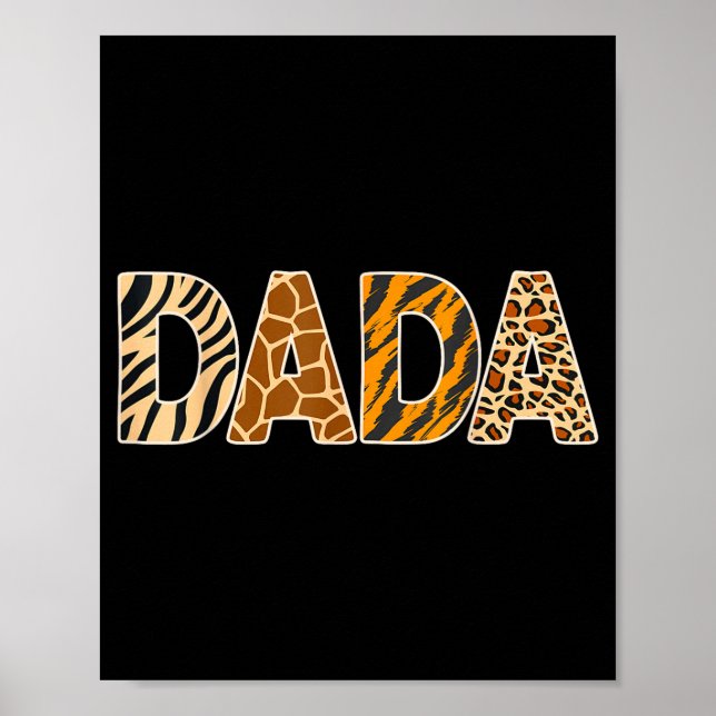 Póster Dada Wild Animal Print Zebra Giraffe Tiger Leopard (Frente)