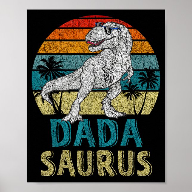 Póster Dadasaurus T Rex Dinosaur Dada Saurus Family Match (Frente)