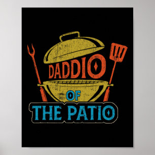 Póster Daddio Del Patio Vintage Bbq Grill Rbecue Fathe