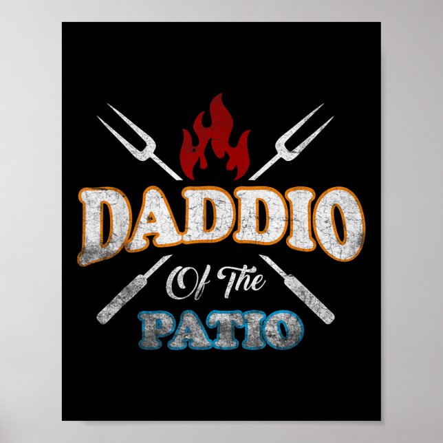 Póster Daddio Gracioso Del Día De Los Padres Del Patio Bb (Frente)