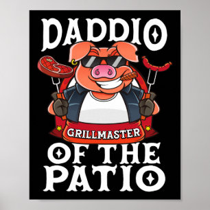 Póster Daddio Gracioso Del Patio Bbq Barbacoa Día De Padr