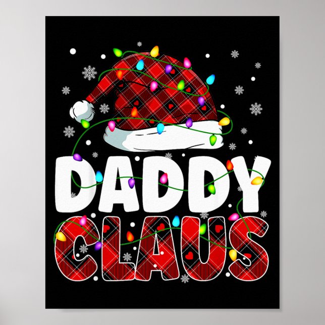 Póster Daddy Claus Merry Christmas Santa Hat Family Match (Frente)