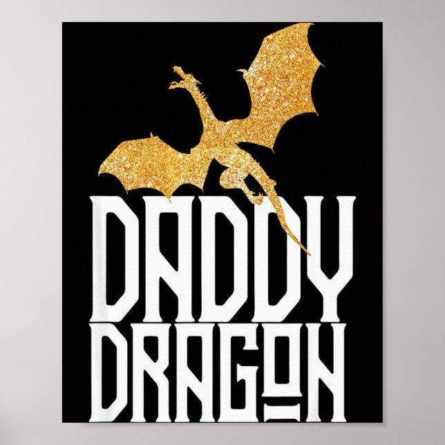 Póster Daddy Dragon Christmas Shirt Matching Family Dad H (Frente)