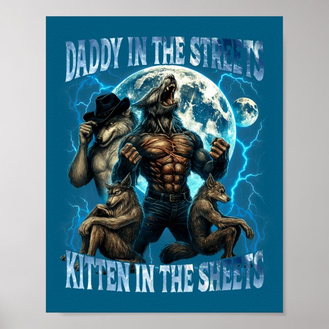 Póster Daddy In The Streets Kitten In The Sheets Funny Al (Frente)